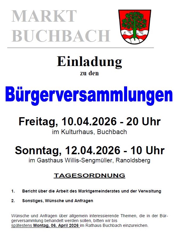 Bürgerversammlungen Buchbach