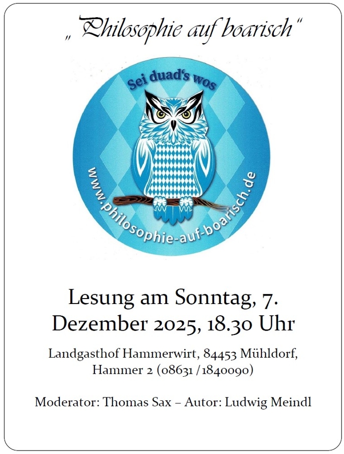 Lesung "Philosophie auf boarisch" mit Ludwig Meindl